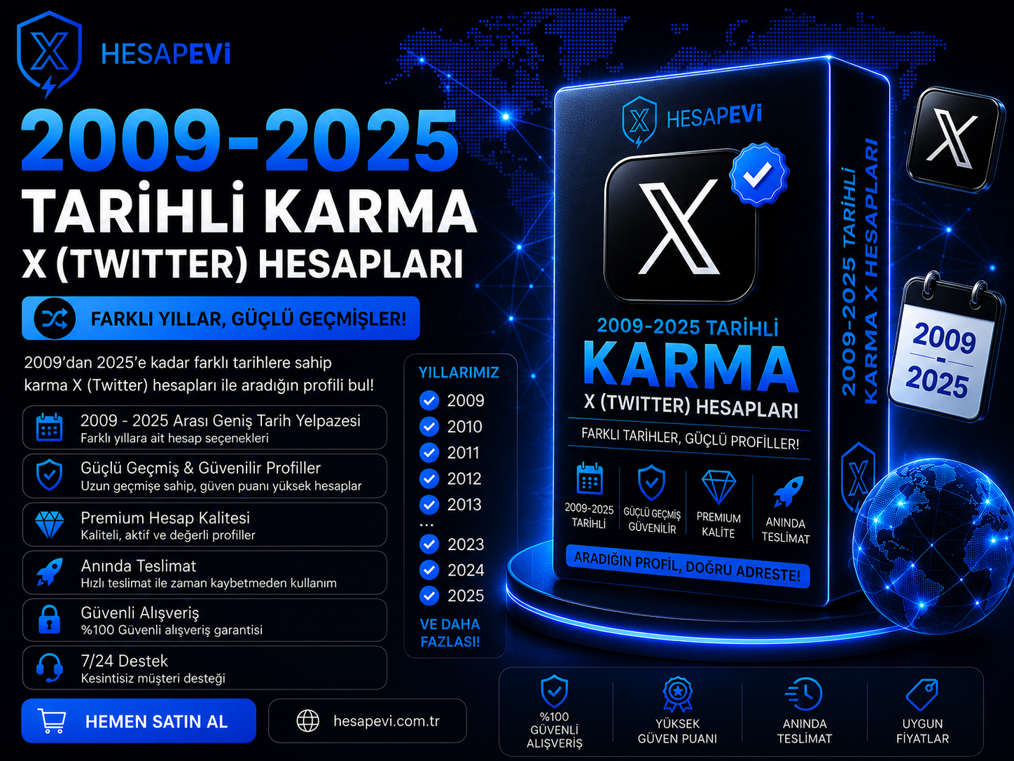 2009-2025 Tarihli Karma X (Twitter) Hesapları