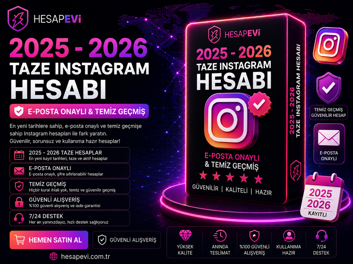 2025 - 2026 Taze Instagram Hesabı | E-Posta Onaylı & Temiz Geçmiş